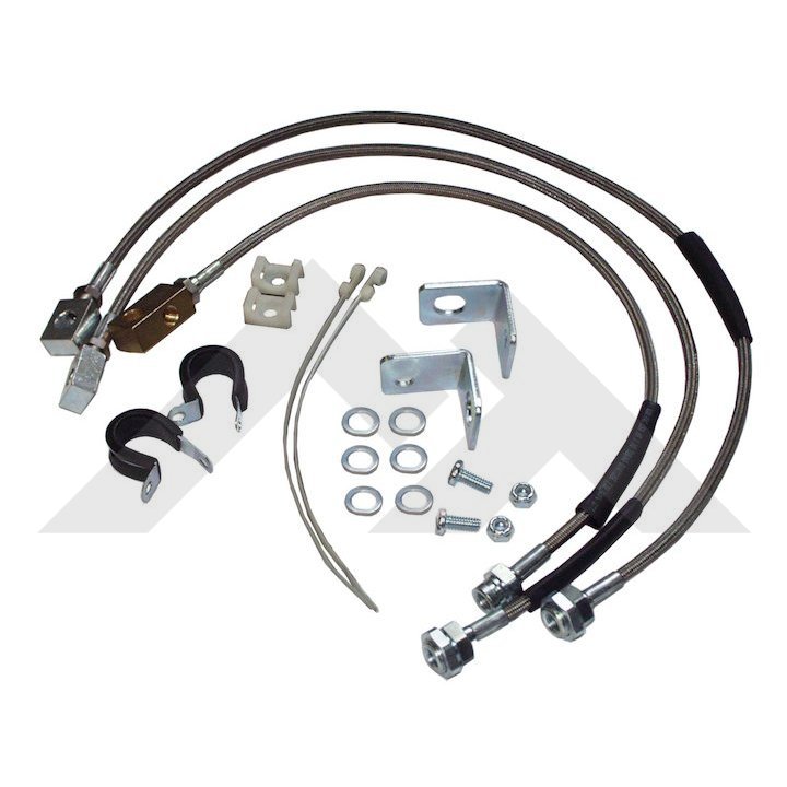 Automotive STAINLESS STEEL Brake Hose Kit with 6" Lift for Jeep