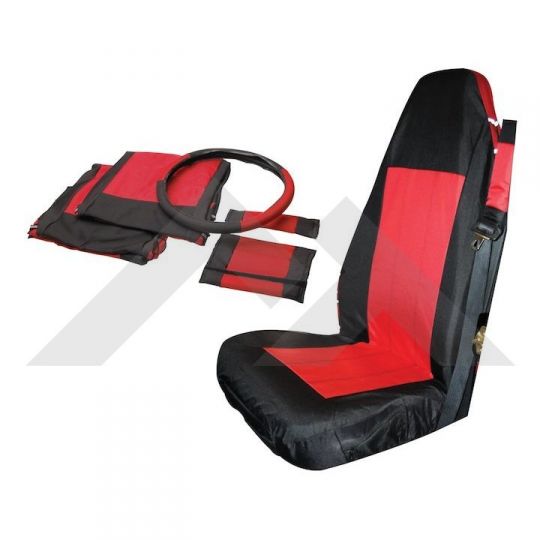 Front Seat Cover Set (Black/Red): RT Off-Road