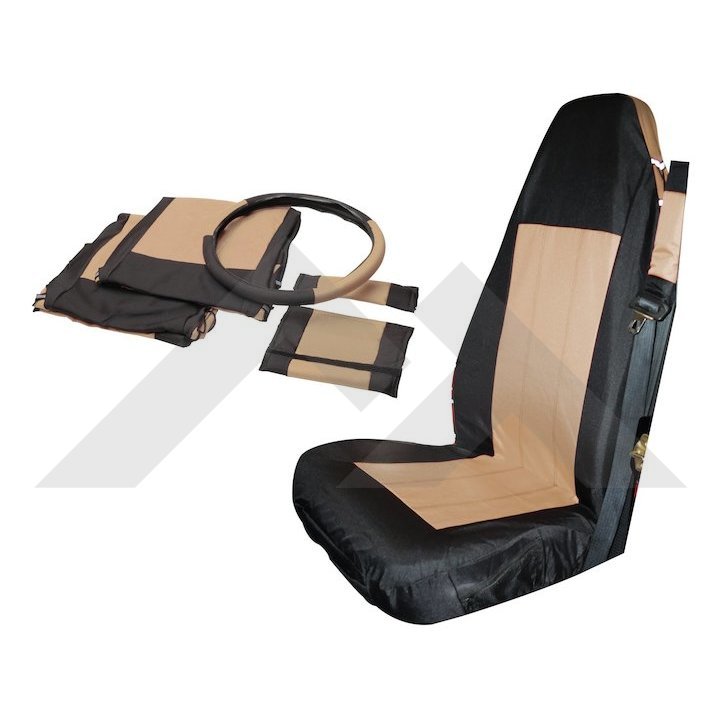 Front Seat Cover Set (Black/Tan): RT Off-Road